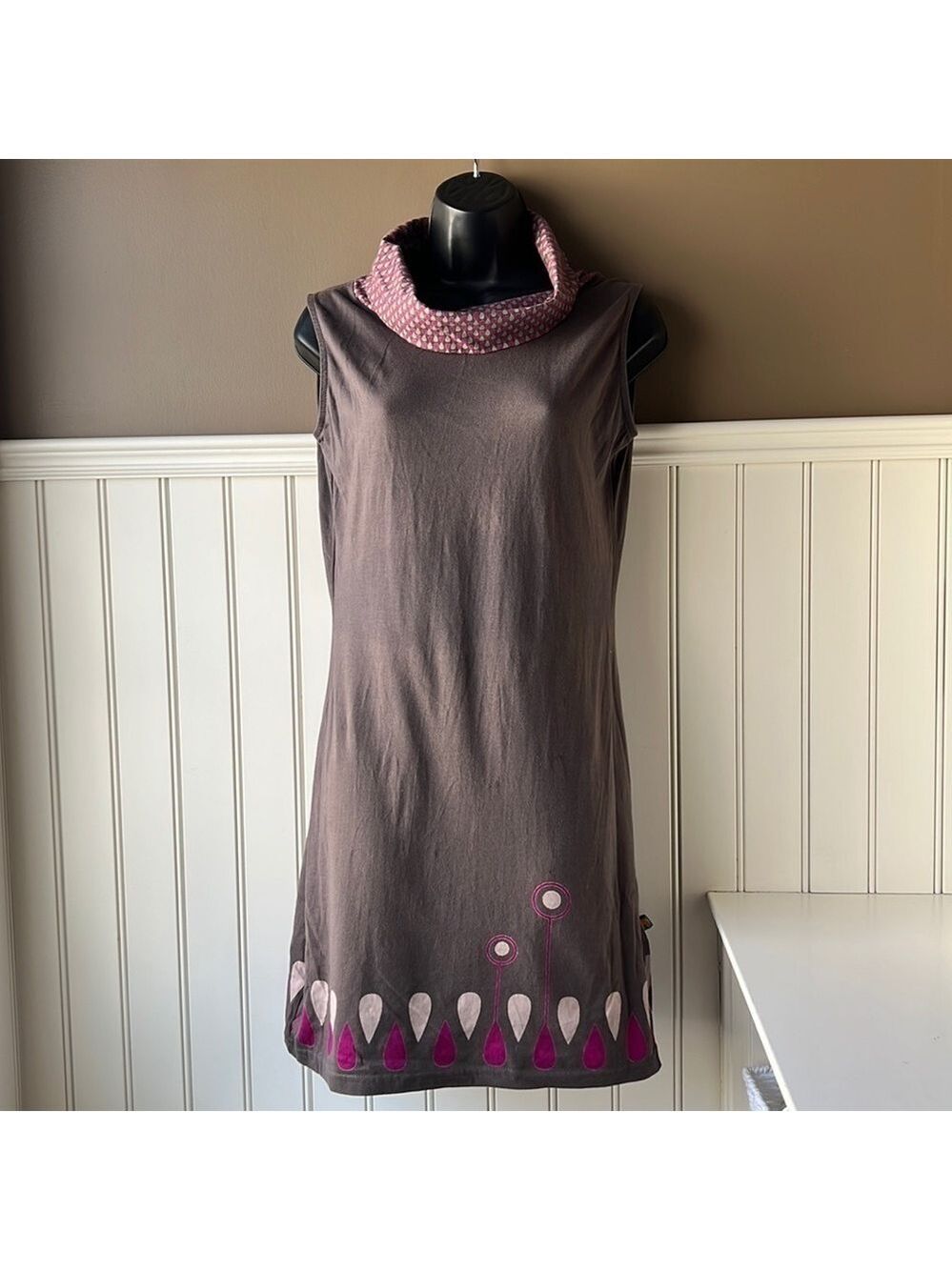 TRANQUILLO Brown NWT Sleeveless Cowl Neck Sheath Dress Size Small - Picture 11 of 11